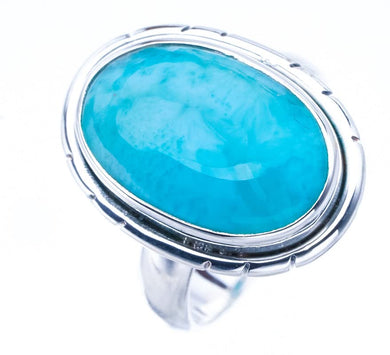 StarGems  Natural Larimar Handmade 925 Sterling Silver Ring 8 F0806