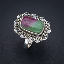 StarGems  Natural Ruby Zoisite Handmade 925 Sterling Silver Ring 8.5 F1846