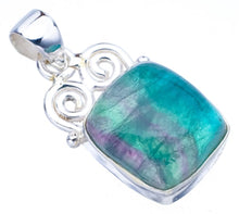 StarGems® Natural Fluorite Handmade 925 Sterling Silver Pendant 1.25" F4479