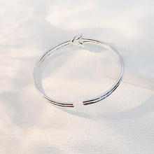 StarGems  Opening Double Row Knot Handmade 999 Sterling Silver Bangle Cuff Bracelet For Women Cb0049