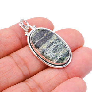 StarGems  Natural Seraphinite Handmade 925 Sterling Silver Pendant 1.5" F4665