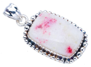 StarGems  Natural Rhodonite Handmade 925 Sterling Silver Pendant 1.5" F3785