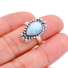 StarGems® Natural Larimar Handmade 925 Sterling Silver Ring 7 F1587