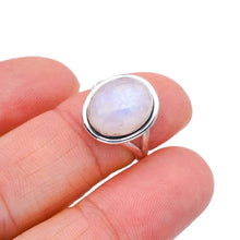 StarGems  Natural Moonstone Handmade 925 Sterling Silver Ring 5 F2704