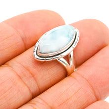 StarGems  Natural Larimar Handmade 925 Sterling Silver Ring 7 F0236