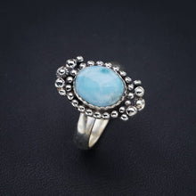 StarGems® Natural Larimar Handmade 925 Sterling Silver Ring 8 F1566