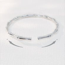 StarGems  Opening Bamboo-shaped Joint Handmade 999 Sterling Silver Bangle Cuff Bracelet For Women Cb0012