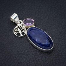 StarGems  Natural Sodalite Amethyst TreeHandmade 925 Sterling Silver Pendant 1.75" F4987