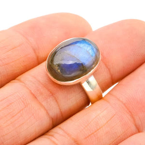 StarGems® Natural Labradorite Handmade 925 Sterling Silver Ring 7 F0190