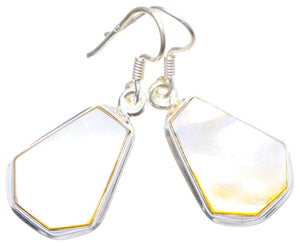 StarGems  Natural Mother Of Pearl Handmade Unique 925 Sterling Silver Earrings 1.5" X4128