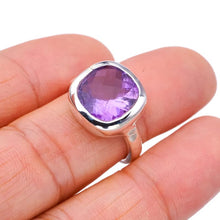 StarGems  Natural Amethyst Handmade 925 Sterling Silver Ring 6.25 F2840