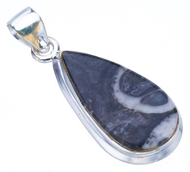 StarGems  Natural Pinolith Jasper Handmade 925 Sterling Silver Pendant 1.5