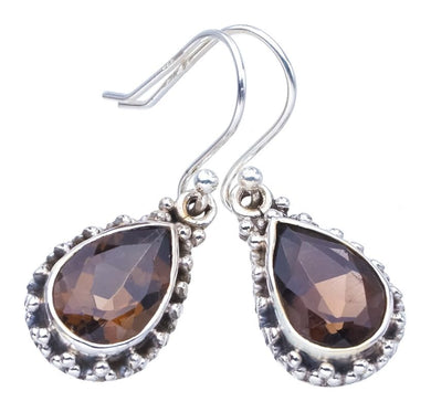 StarGems® Natural Smoky Quartz Handmade 925 Sterling Silver Earrings 1.25