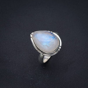 StarGems  Natural Moonstone Handmade 925 Sterling Silver Ring 5 F2545