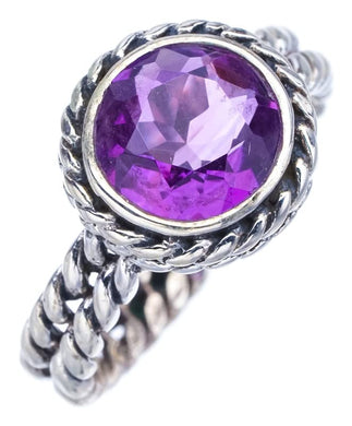 StarGems  Natural Amethyst Handmade 925 Sterling Silver Ring 8 F2839