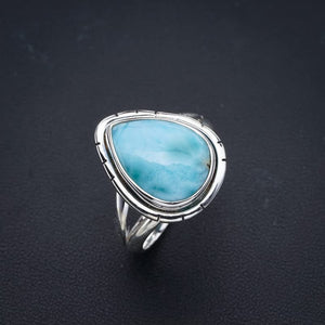 StarGems  Natural Larimar Handmade 925 Sterling Silver Ring 10.25 F0853