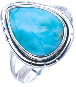 StarGems  Natural Larimar Handmade 925 Sterling Silver Ring 10.25 F0853