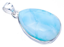 StarGems  Natural Larimar Handmade 925 Sterling Silver Pendant 1.5" F3410