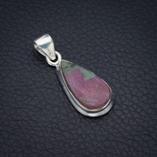 StarGems  Natural Ruby Zoisite Handmade 925 Sterling Silver Pendant 1.25" F4634