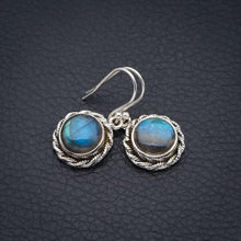 StarGems  Natural Labradorite Handmade 925 Sterling Silver Earrings 1.25" F5791