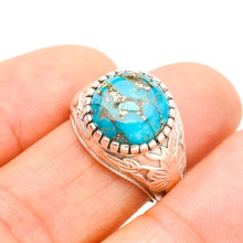 StarGems  Natural Copper Turquoise Handmade 925 Sterling Silver Ring 7.5 E9389