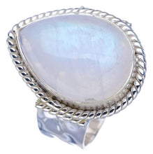 StarGems® Natural Moonstone Hammered Handmade 925 Sterling Silver Ring 8.75 F2572