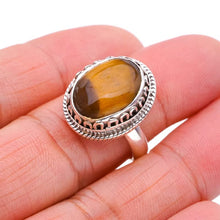 StarGems® Natural Tiger Eye Handmade 925 Sterling Silver Ring 7.75 F1125