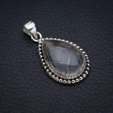 StarGems® Natural Rutilated Quartz Handmade 925 Sterling Silver Pendant 1.5