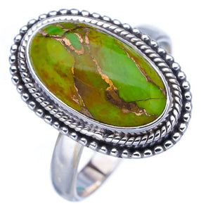 StarGems® Natural Copper Turquoise Handmade 925 Sterling Silver Ring 9.75 F2415