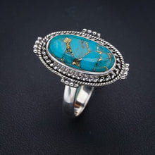 StarGems  Natural Copper Turquoise Handmade 925 Sterling Silver Ring 9.75 F2214