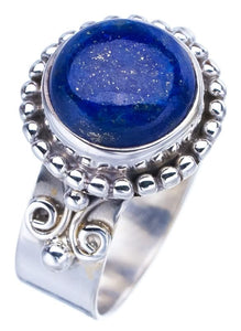 StarGems® Natural Lapis Lazuli Handmade 925 Sterling Silver Ring 7.5 F1821