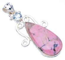 StarGems  Natural Rhodonite Blue Topaz Handmade 925 Sterling Silver Pendant 1.75" F4881