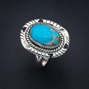 StarGems  Natural Turquoise Pigeon Handmade 925 Sterling Silver Ring 9.25 F2322