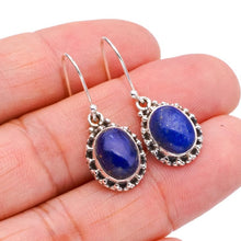 StarGems  Natural Lapis Lazuli Handmade 925 Sterling Silver Earrings 1.25" F5660