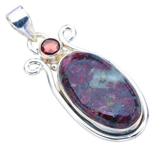 StarGems  Natural Eudialite Garnet Handmade 925 Sterling Silver Pendant 1.75" F4702