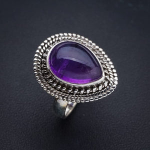 StarGems  Natural Amethyst Handmade 925 Sterling Silver Ring 6.5 E9291