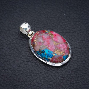 StarGems  Natural Copper Chalcedony Handmade 925 Sterling Silver Pendant 1.75" F3720