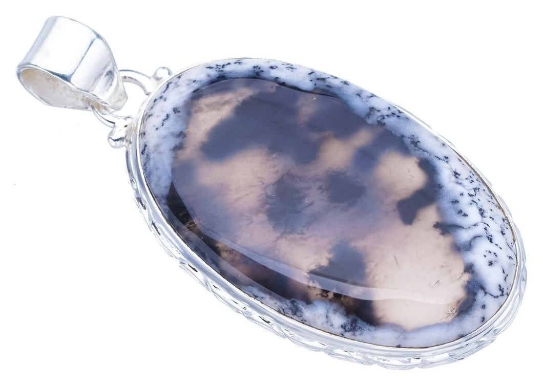 StarGems  Natural Dendritic Opal Handmade 925 Sterling Silver Pendant 2