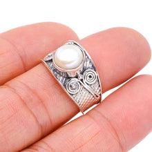 StarGems  Natural River Pearl Handmade 925 Sterling Silver Ring 8.5 F2095