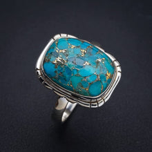 StarGems® Natural Copper Turquoise Handmade 925 Sterling Silver Ring 8.75 E9395