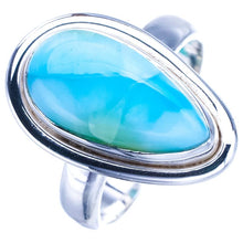 StarGems® Natural Larimar Handmade 925 Sterling Silver Ring 6 F0292