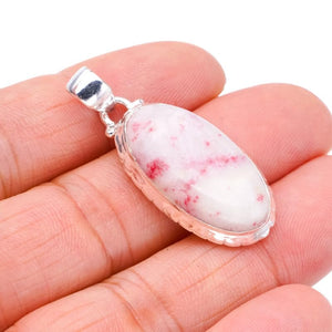 StarGems  Natural Rhodonite Handmade 925 Sterling Silver Pendant 1.5" F3780