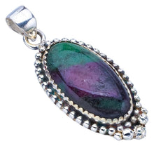 StarGems  Natural Ruby Zoisite Handmade 925 Sterling Silver Pendant 1.5" F4620