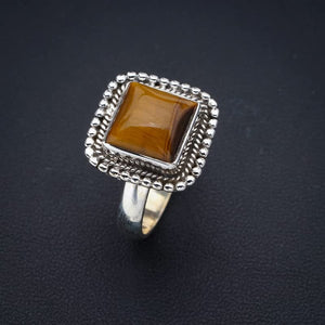 StarGems  Natural Tiger Eye Handmade 925 Sterling Silver Ring 8.5 F1128