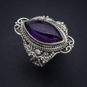 StarGems  Natural Amethyst Handmade 925 Sterling Silver Ring 8 F2832