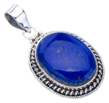 StarGems  Natural Lapis Lazuli Handmade 925 Sterling Silver Pendant 1.5" F5371