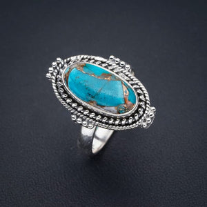 StarGems  Natural Turquoise Handmade 925 Sterling Silver Ring 8.75 F1295