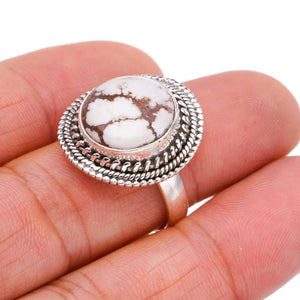 StarGems  Natural Penut Wood Jasper Handmade 925 Sterling Silver Ring 8.25 F1986