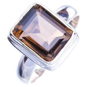 StarGems® Natural Smoky Quartz Handmade 925 Sterling Silver Ring 7.25 E9184