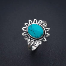 StarGems® Natural Turquoise Handmade 925 Sterling Silver Ring 9 F0464